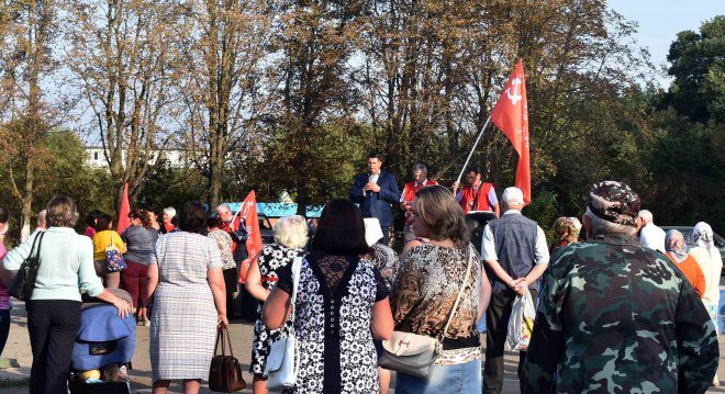Митинг в рабочем поселке Грицовский