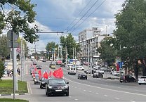 Тульский обком провел патриотический автопробег «За Родину! За народ России! За нашу Победу!»