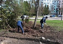 Новомосковские коммунисты провели субботник у памятника В.И. Ленина