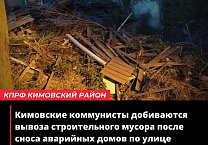 Кимовские коммунисты добиваются вывоза строительного мусора после сноса аварийных домов по улице Белинского