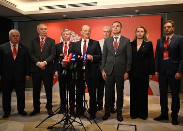 Пресс-подход руководства КПРФ в ходе Международного медиафорума "Правда против фашизма"
